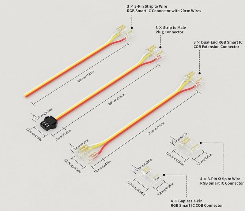 Conector de Tira LED COB RGB